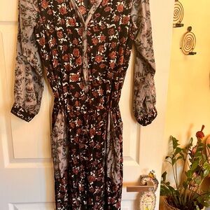 Free People Multicolor Floral Long Sleeve Dress